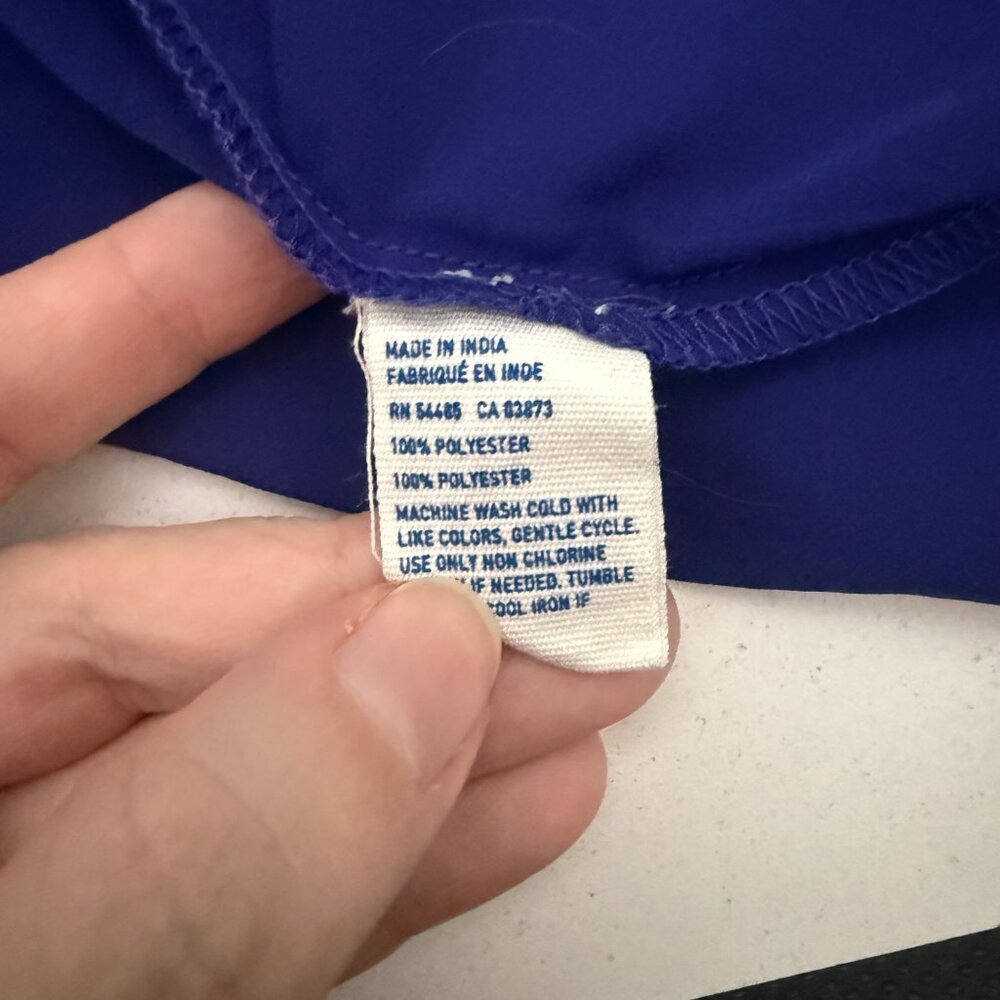 American Eagle Outfitters Sheer Cobalt Blouse | Button Front | Size M - Picture 10 of 10